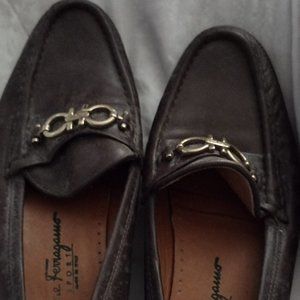 Salvatore Ferragamo Brown Horsebit Slip On Leather Loafers Size 6.5